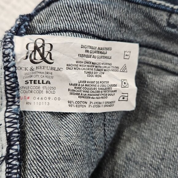 Rock & Republic Stella Jeans Women's 27 (30x29) Straight Dark Blue Denim EUC - Picture 14 of 16